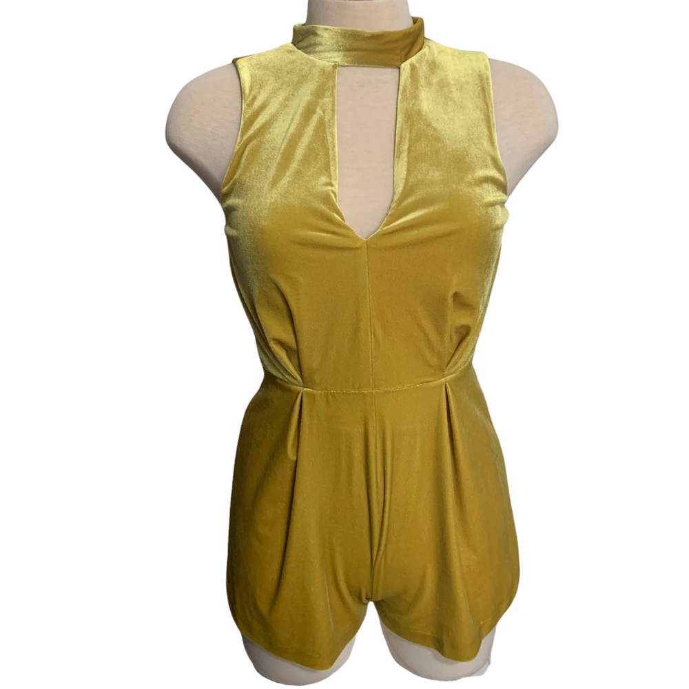 Vintage 80s Yellow Hippie Romper jumpsuit